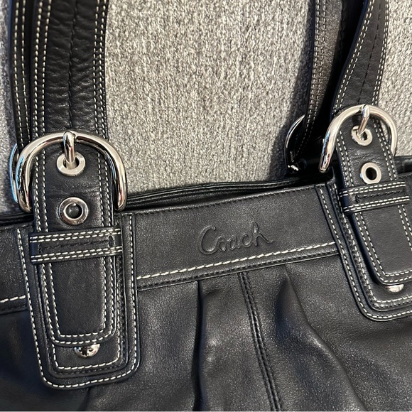 COACH Black Leather SoHo Medium Tote - Picture 2 of 11